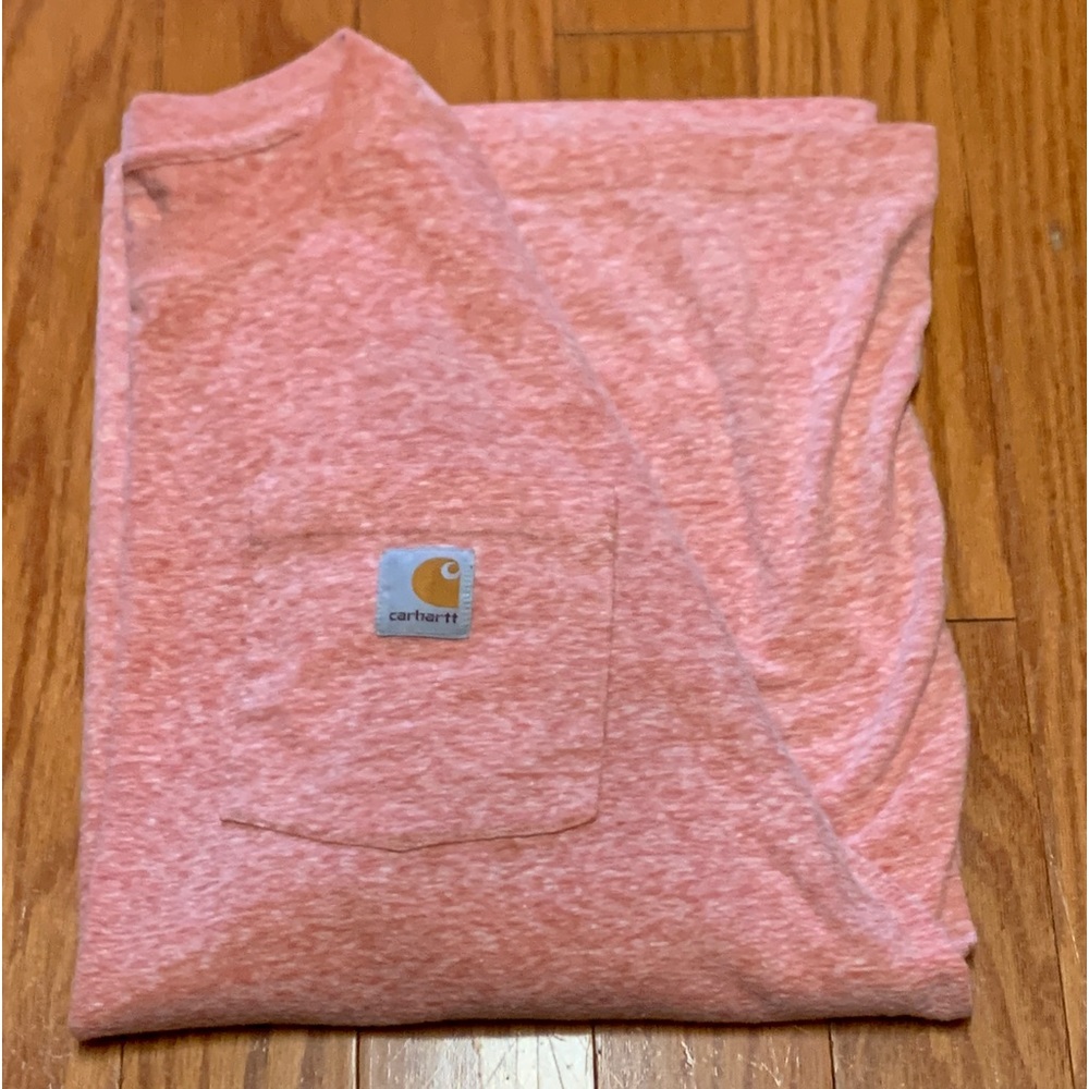 Men’s Large Original Fit Carhartt Red White Heather Chest Pocket T Shirt